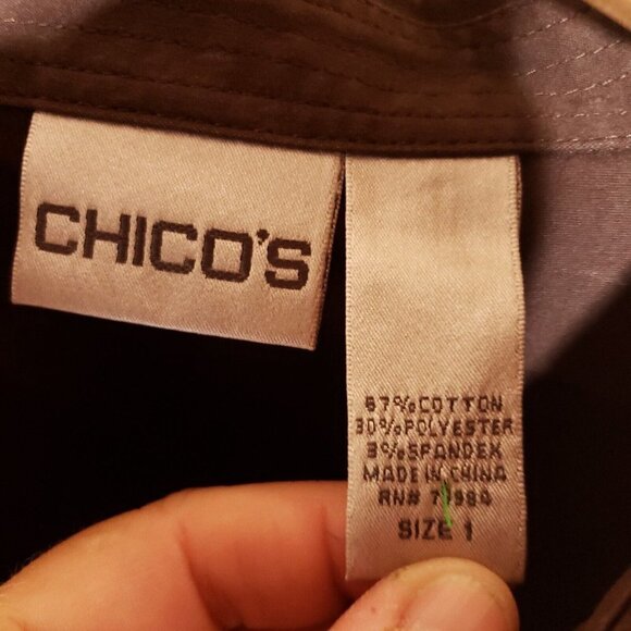 Chico's Womens Brown Button Down Shirt Medium - Picture 6 of 7